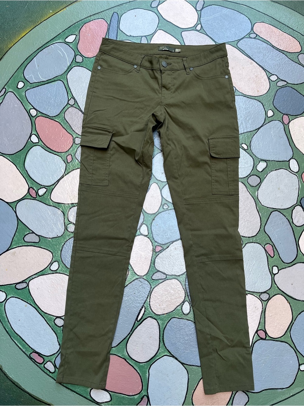 Olive Green Women's Prana Cargo Jeans